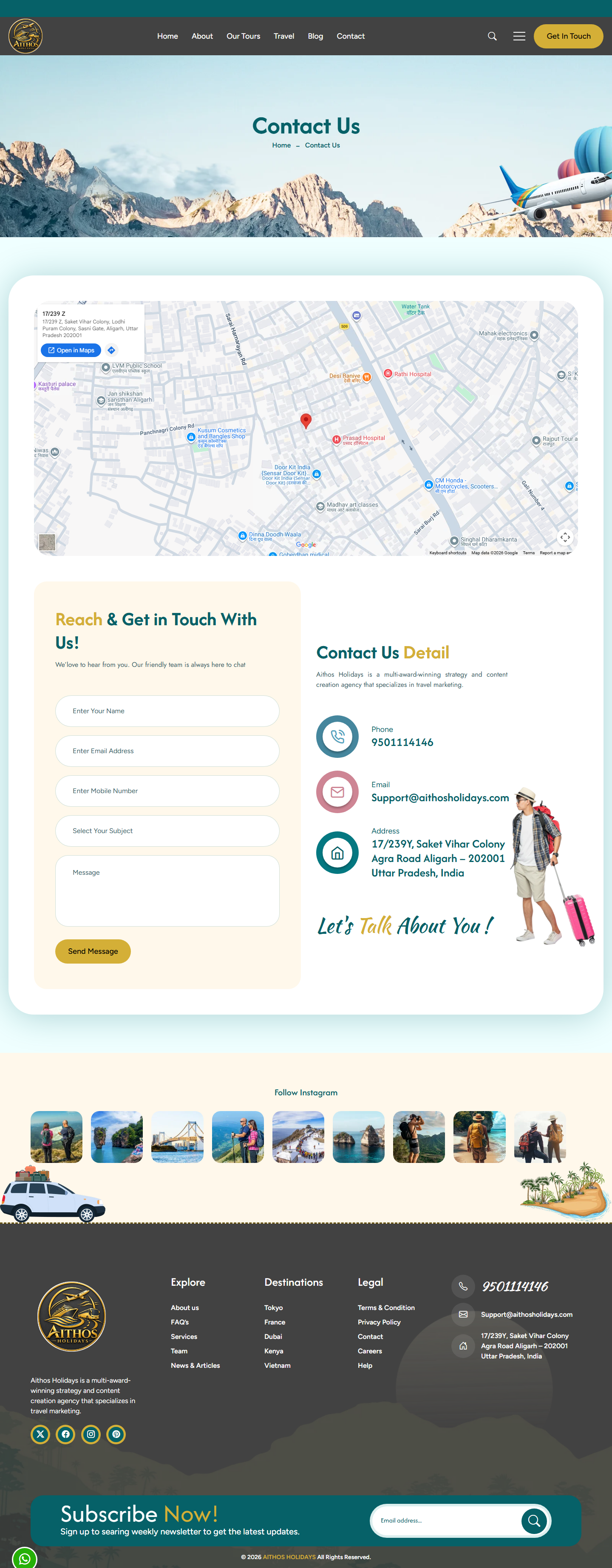 Business website contact preview